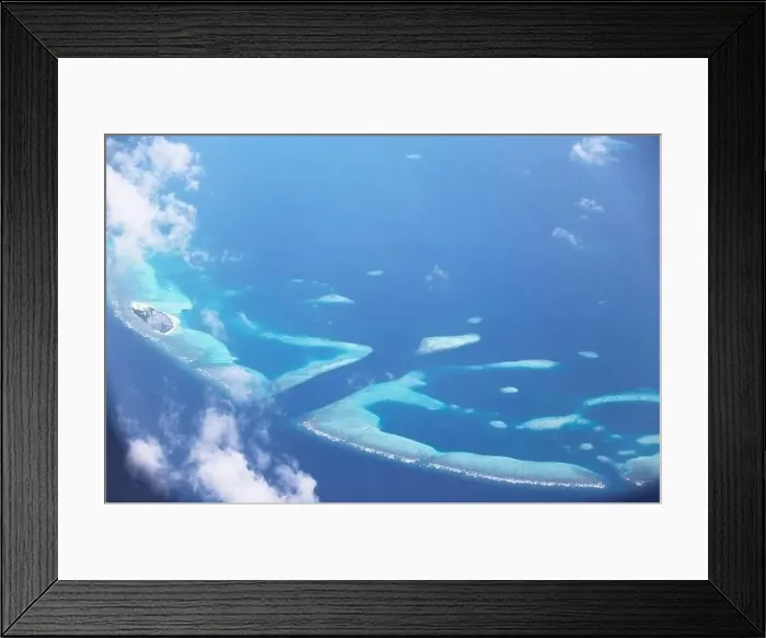 Framed Print : Aerial Picture of the Maldives, Indian Ocean, Asia Framed Print : Aerial Picture of the Maldives, Indian Ocean, Asia