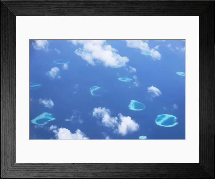 Framed Print : Aerial Picture of the Maldives, Indian Ocean, Asia Framed Print : Aerial Picture of the Maldives, Indian Ocean, Asia