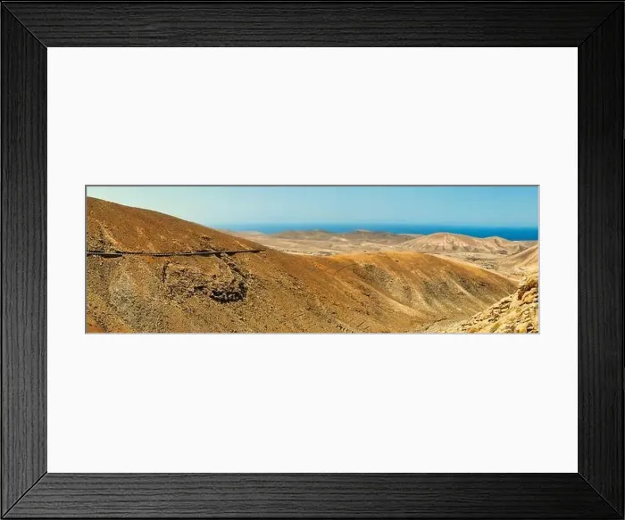 Framed Print : panoramic view of the volcanic landscape of Fuerteventura Framed Print : panoramic view of the volcanic landscape of Fuerteventura