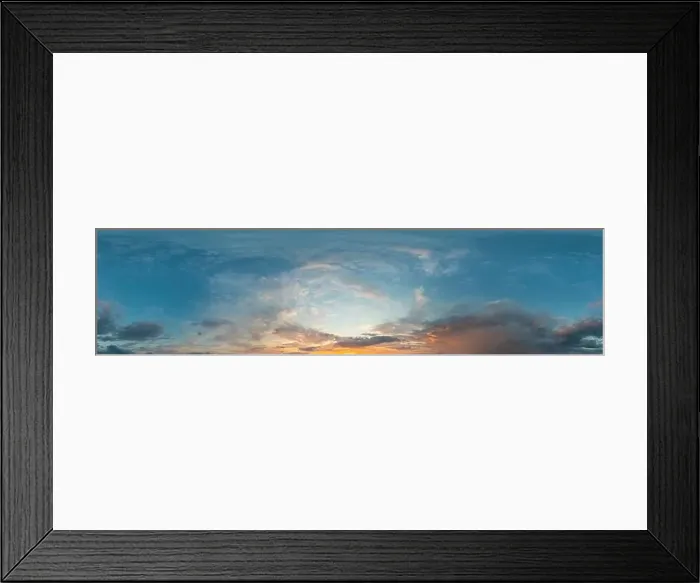 Framed Print : Dark blue sunset sky panorama with Cirrus clouds Framed Print : Dark blue sunset sky panorama with Cirrus clouds