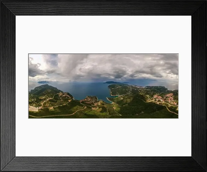 Framed Print : 360 Aerial panoramic view over Patitiri Framed Print : 360 Aerial panoramic view over Patitiri