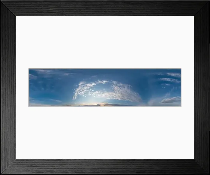 Framed Print : Dark blue sunset sky panorama with Cirrus clouds Framed Print : Dark blue sunset sky panorama with Cirrus clouds