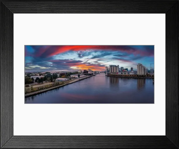 Framed Print : Aerial view of Manchester city in UK Framed Print : Aerial view of Manchester city in UK