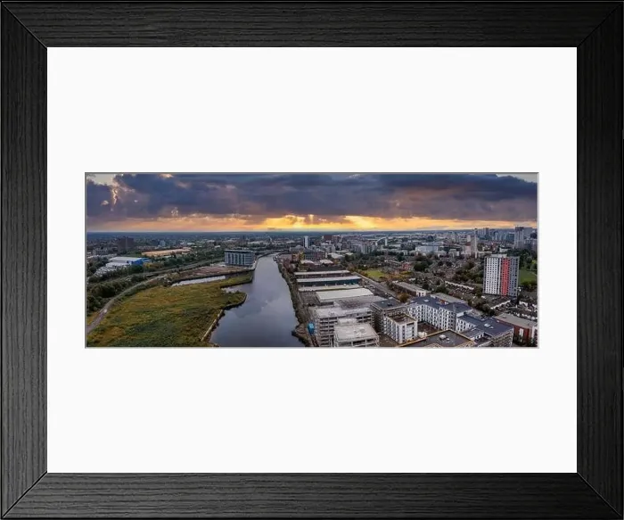 Framed Print : Aerial view of Manchester city in UK Framed Print : Aerial view of Manchester city in UK