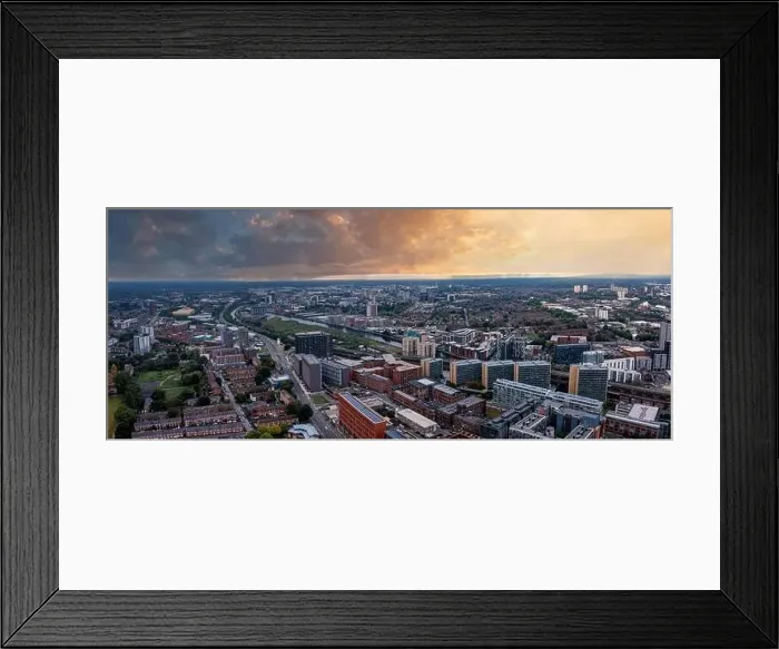 Framed Print : Aerial view of Manchester city in UK Framed Print : Aerial view of Manchester city in UK