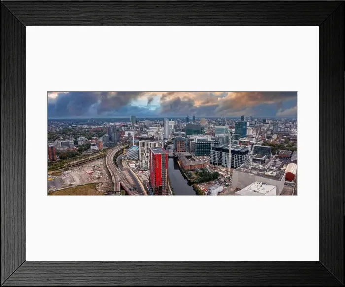Framed Print : Aerial view of Manchester city in UK Framed Print : Aerial view of Manchester city in UK