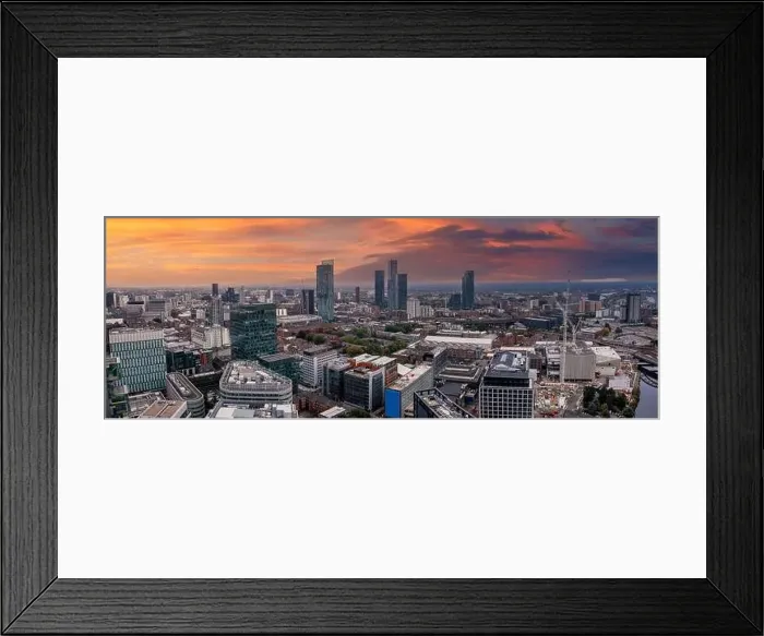 Framed Print : Aerial view of Manchester city in UK Framed Print : Aerial view of Manchester city in UK