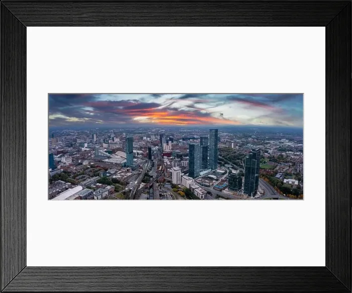 Framed Print : Aerial view of Manchester city in UK Framed Print : Aerial view of Manchester city in UK