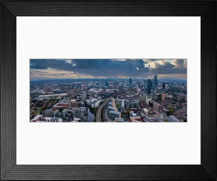 Framed Print : Aerial view of Manchester city in UK Framed Print : Aerial view of Manchester city in UK