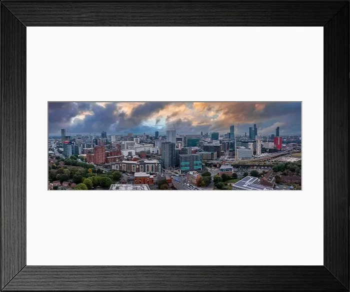 Framed Print : Aerial view of Manchester city in UK Framed Print : Aerial view of Manchester city in UK