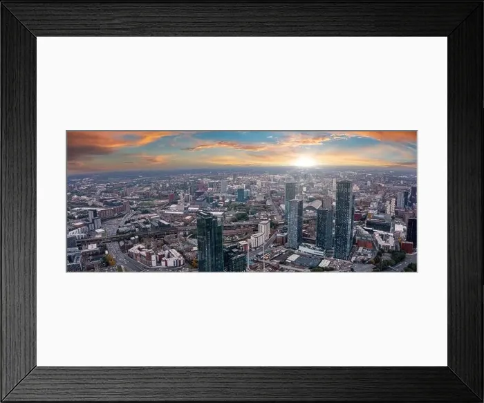 Framed Print : Aerial view of Manchester city in UK Framed Print : Aerial view of Manchester city in UK