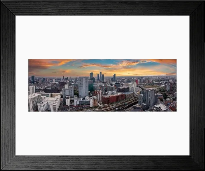 Framed Print : Aerial view of Manchester city in UK Framed Print : Aerial view of Manchester city in UK