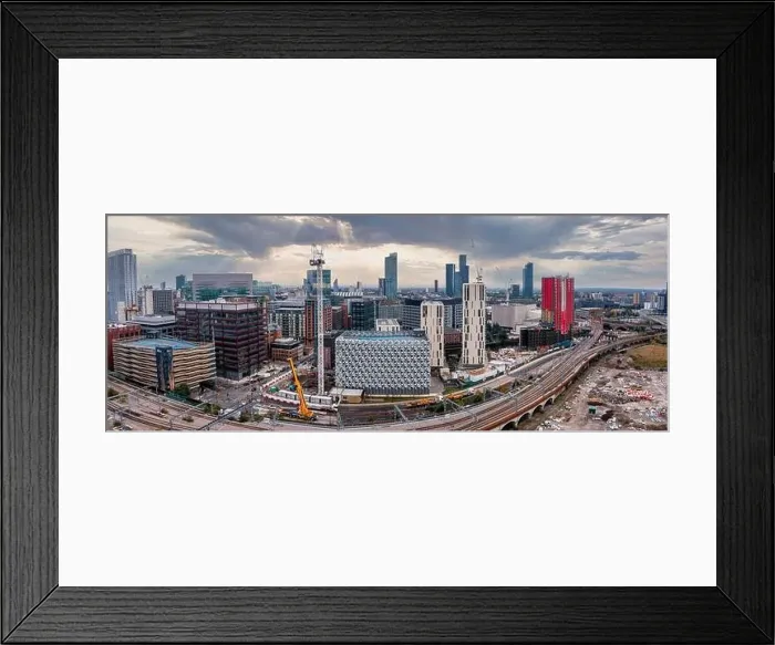 Framed Print : Aerial view of Manchester city in UK Framed Print : Aerial view of Manchester city in UK