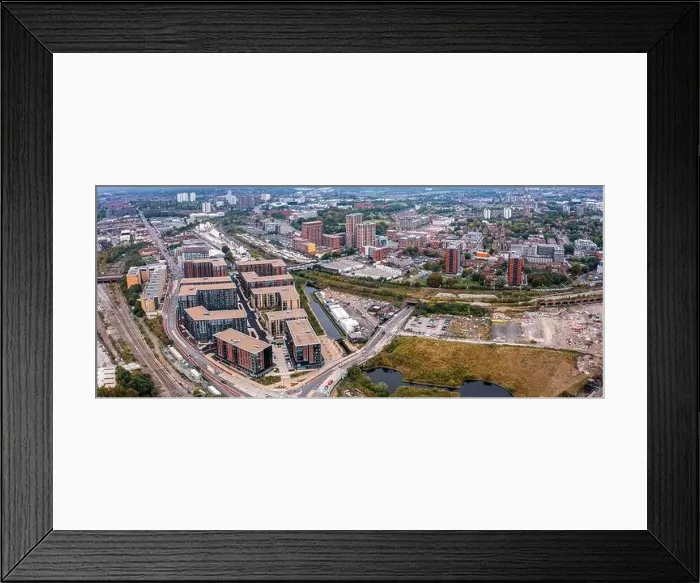 Framed Print : Aerial view of Manchester city in UK Framed Print : Aerial view of Manchester city in UK