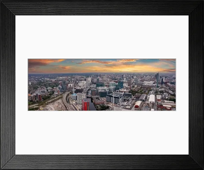 Framed Print : Aerial view of Manchester city in UK Framed Print : Aerial view of Manchester city in UK