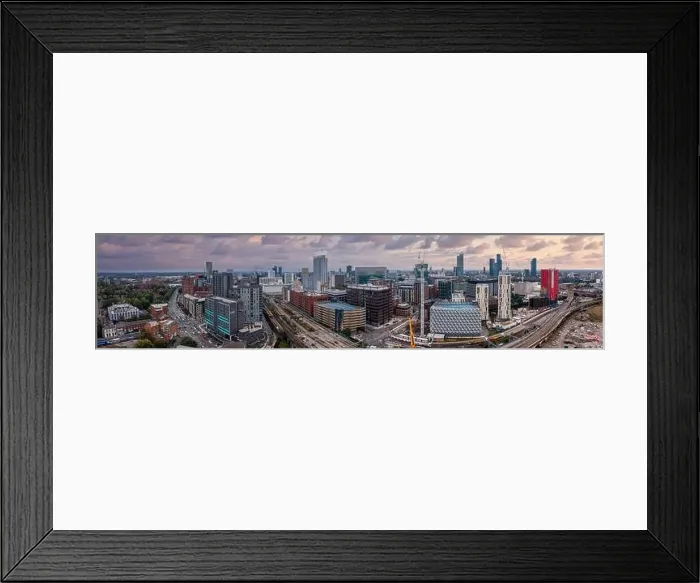 Framed Print : Aerial view of Manchester city in UK Framed Print : Aerial view of Manchester city in UK