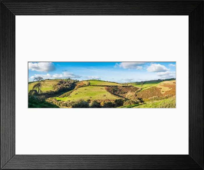 Framed Print : English Village and farmlands in Autumn Colors, Kingswear, Brixham, Devon, England, Europe Framed Print : English Village and farmlands in Autumn Colors, Kingswear, Brixham, Devon, England, Europe