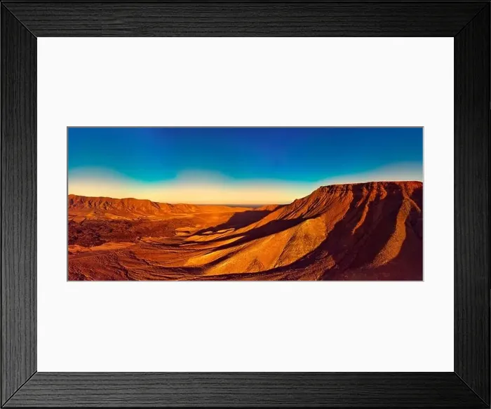 Framed Print : Panoramic aerial view of the volcanic mountains of Fuerteventura Framed Print : Panoramic aerial view of the volcanic mountains of Fuerteventura