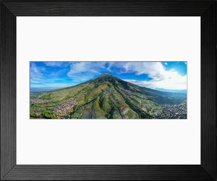 Framed Print : Aerial view of the Nepal van java is a Rural tour on the slopes of mount sumbing Framed Print : Aerial view of the Nepal van java is a Rural tour on the slopes of mount sumbing