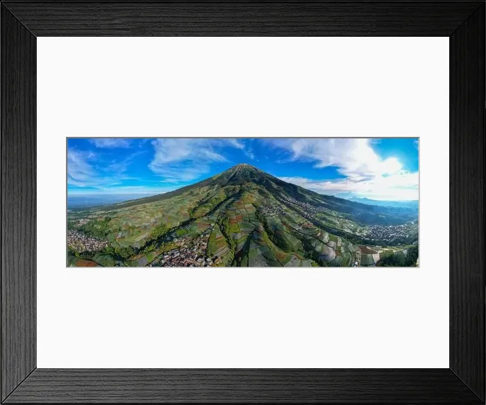 Framed Print : Aerial view of the Nepal van java is a Rural tour on the slopes of mount sumbing Framed Print : Aerial view of the Nepal van java is a Rural tour on the slopes of mount sumbing