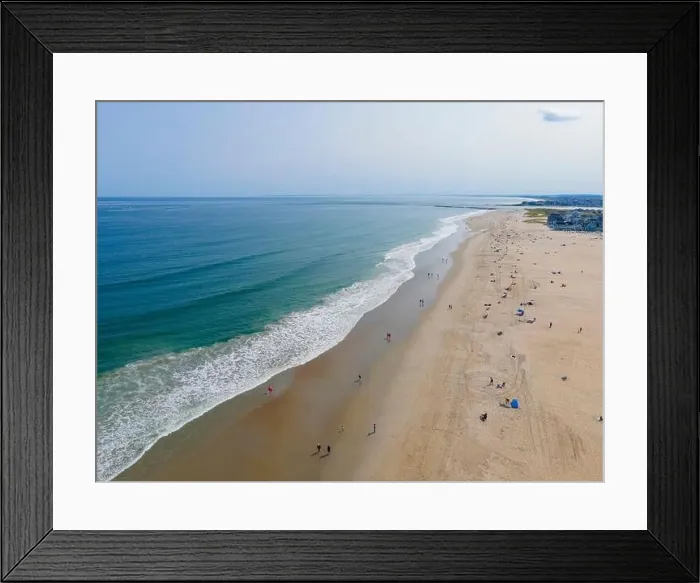 Framed Print : Hampton Beach aerial view including historic waterfront buildings on Ocean Boulevard and Hampton Beach State Park Framed Print : Hampton Beach aerial view including historic waterfront buildings on Ocean Boulevard and Hampton Beach State Park