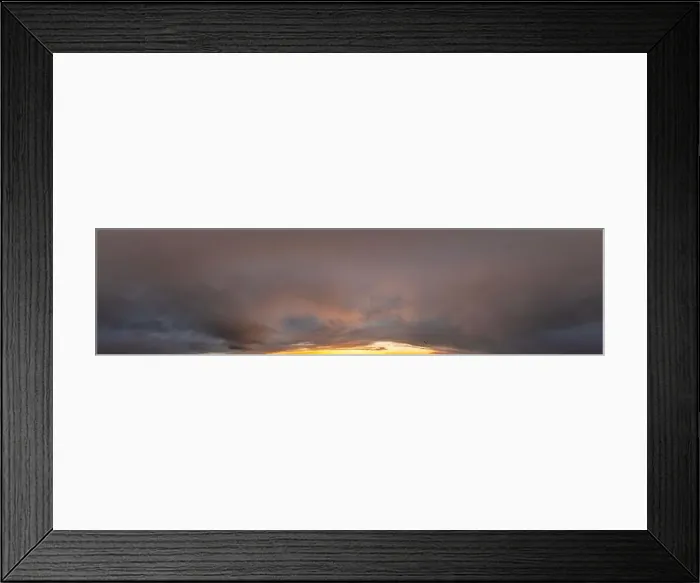 Framed Print : Red burning sunset sky panorama with Cumulus clouds Framed Print : Red burning sunset sky panorama with Cumulus clouds