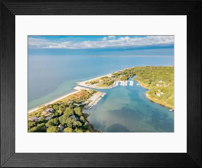 Framed Print : Aerial view of Lions Head and Clearwater Beach, East Hampton, NY Framed Print : Aerial view of Lions Head and Clearwater Beach, East Hampton, NY