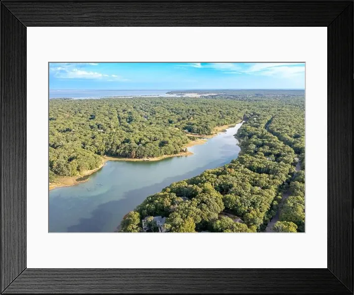 Framed Print : Aerial view of Hog Creek and vicinty, East Hampton, NY Framed Print : Aerial view of Hog Creek and vicinty, East Hampton, NY