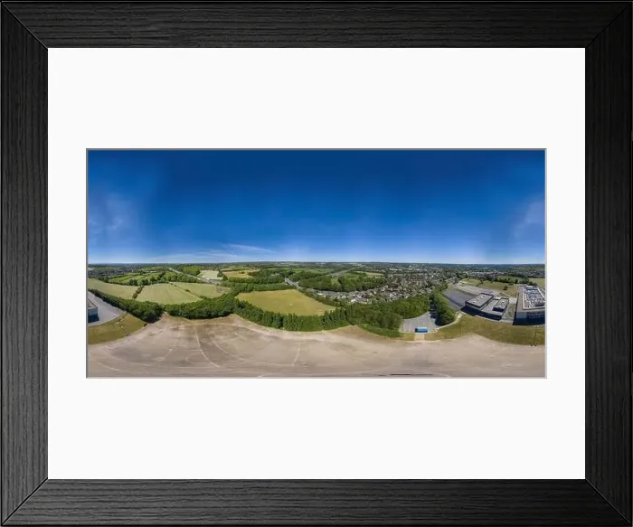 Framed Print : 360 Degree panoramic sphere aerial photo of the UK village of Cleckheaton in Bradford West Yorkshire in the UK showing Framed Print : 360 Degree panoramic sphere aerial photo of the UK village of Cleckheaton in Bradford West Yorkshire in the UK showing