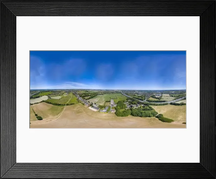 Framed Print : 360 Degree panoramic sphere aerial photo of the UK village of Cleckheaton in Bradford West Yorkshire in the UK showing Framed Print : 360 Degree panoramic sphere aerial photo of the UK village of Cleckheaton in Bradford West Yorkshire in the UK showing