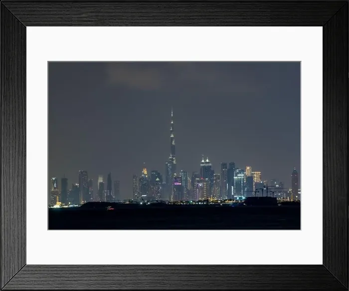 Framed Print : Dubai Skyline after sunset Framed Print : Dubai Skyline after sunset