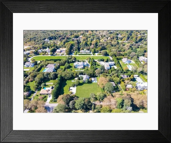 Framed Print : Aerial view of an Amagansett, NY neighborhood Framed Print : Aerial view of an Amagansett, NY neighborhood
