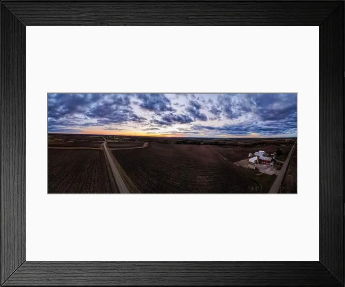 Framed Print : Rural wisconsin farmland from above with panoramic view Framed Print : Rural wisconsin farmland from above with panoramic view