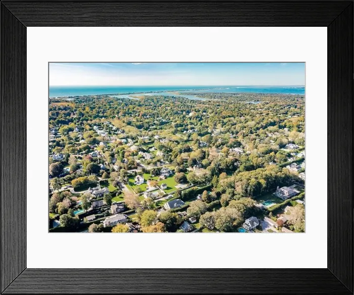 Framed Print : Aerial view of Halsey street and Hill Street and vicinity in Southampton Village Framed Print : Aerial view of Halsey street and Hill Street and vicinity in Southampton Village