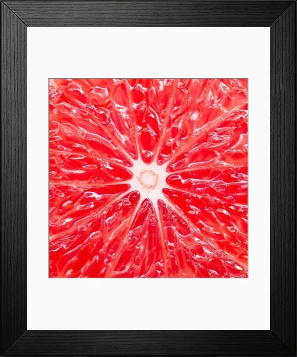 Framed Print : Close-up centered view of red grapefruit. Macro photography Framed Print : Close-up centered view of red grapefruit. Macro photography