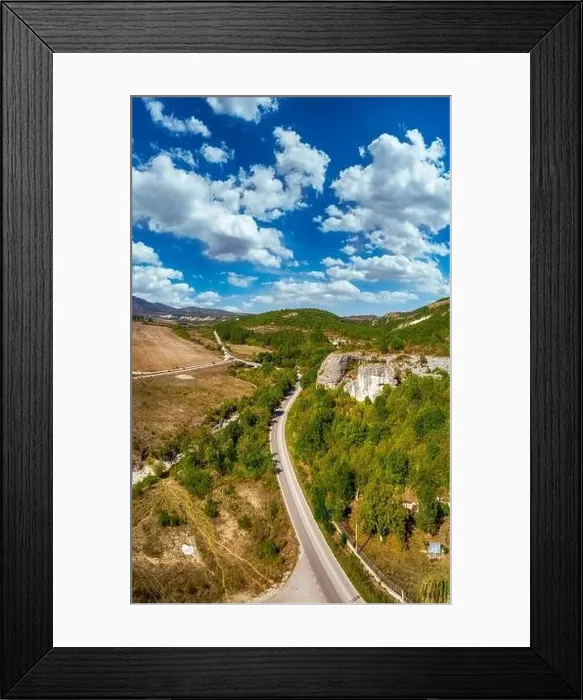 Framed Print : Aerial view of Thracian necropolis or ancient sanctuary and sacred place called Kovan Kaya in Bulgaria Framed Print : Aerial view of Thracian necropolis or ancient sanctuary and sacred place called Kovan Kaya in Bulgaria