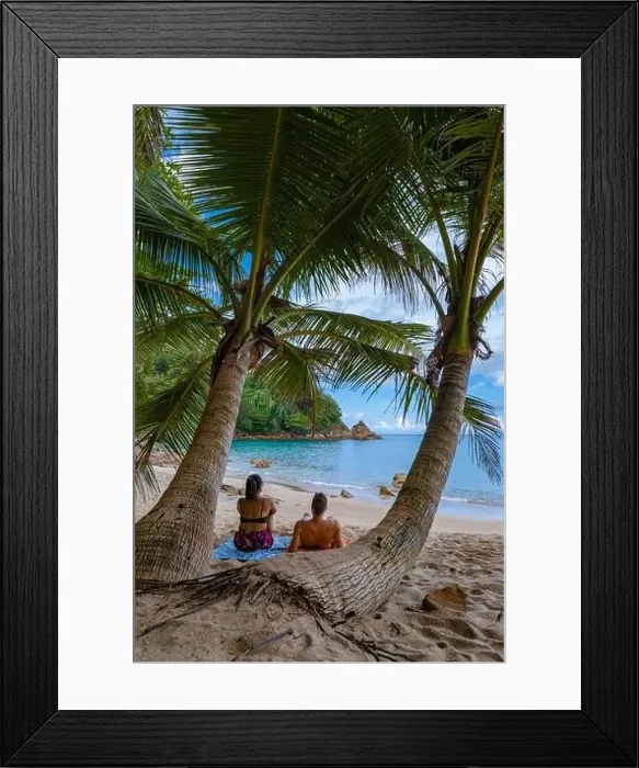 Framed Print : Banana beach Phuket Thailand, tropical beach with palm trees in Phuket Thailand Framed Print : Banana beach Phuket Thailand, tropical beach with palm trees in Phuket Thailand