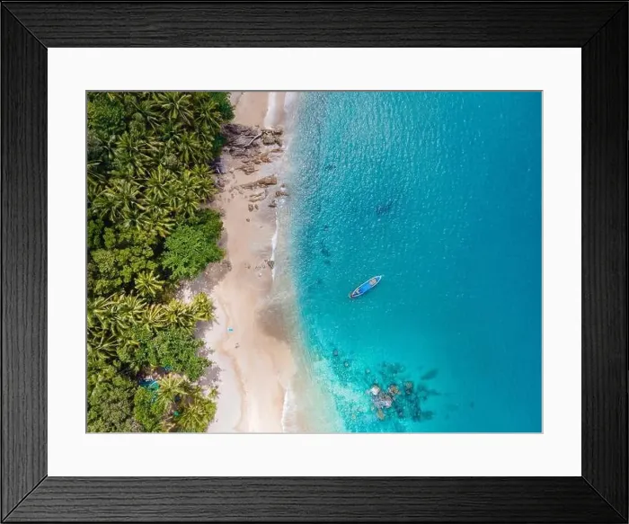 Framed Print : Banana beach Phuket Thailand, tropical beach with palm trees in Phuket Thailand Framed Print : Banana beach Phuket Thailand, tropical beach with palm trees in Phuket Thailand