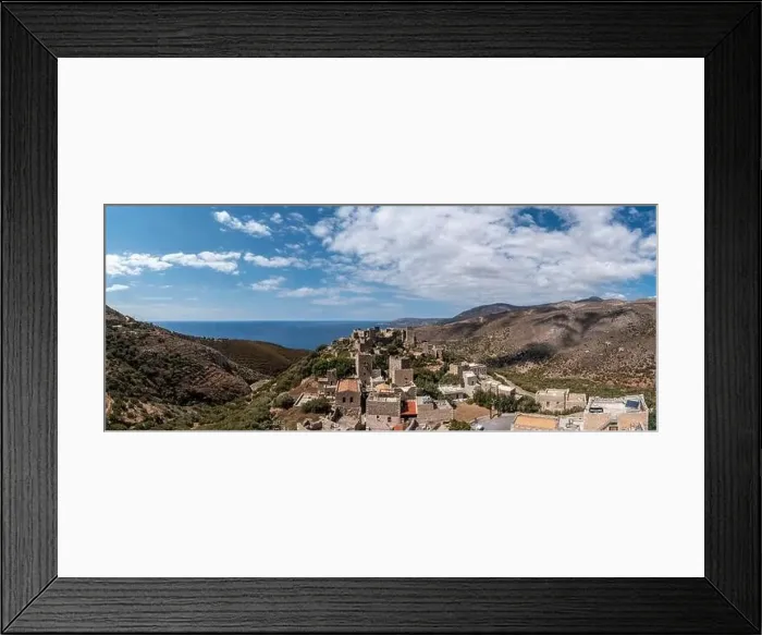 Framed Print : Greece Vathia, old abandoned village with tower houses Framed Print : Greece Vathia, old abandoned village with tower houses