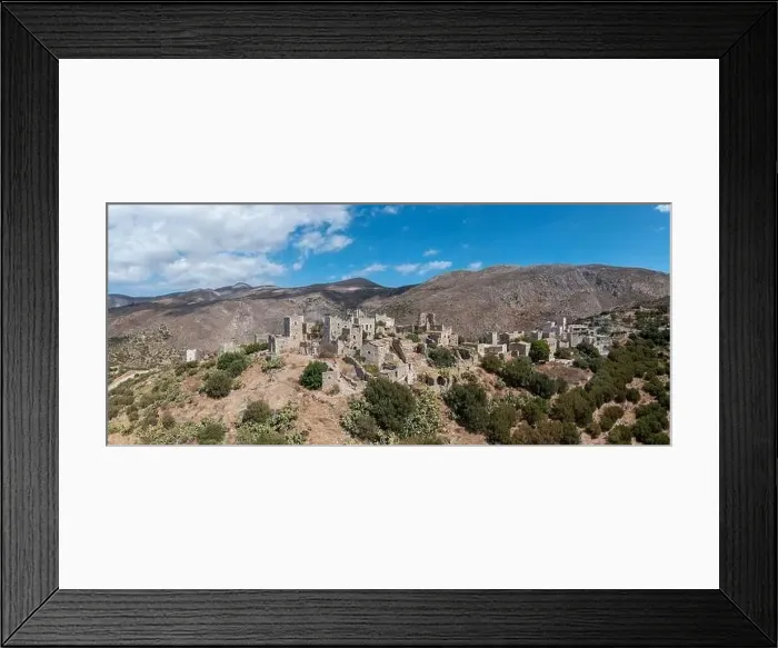 Framed Print : Greece Vathia, old abandoned village with tower houses Framed Print : Greece Vathia, old abandoned village with tower houses