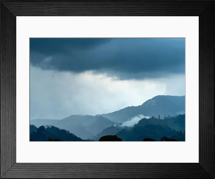 Framed Print : Rainy weather over the Andes mountains in the evening, Armenia region, Colombia, South America Framed Print : Rainy weather over the Andes mountains in the evening, Armenia region, Colombia, South America
