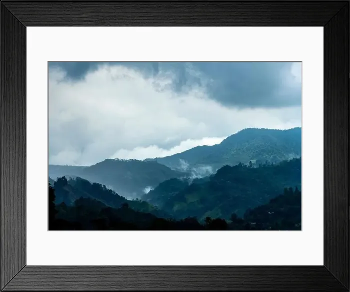 Framed Print : Rainy weather over the Andes mountains in the evening, Armenia region, Colombia, South America Framed Print : Rainy weather over the Andes mountains in the evening, Armenia region, Colombia, South America