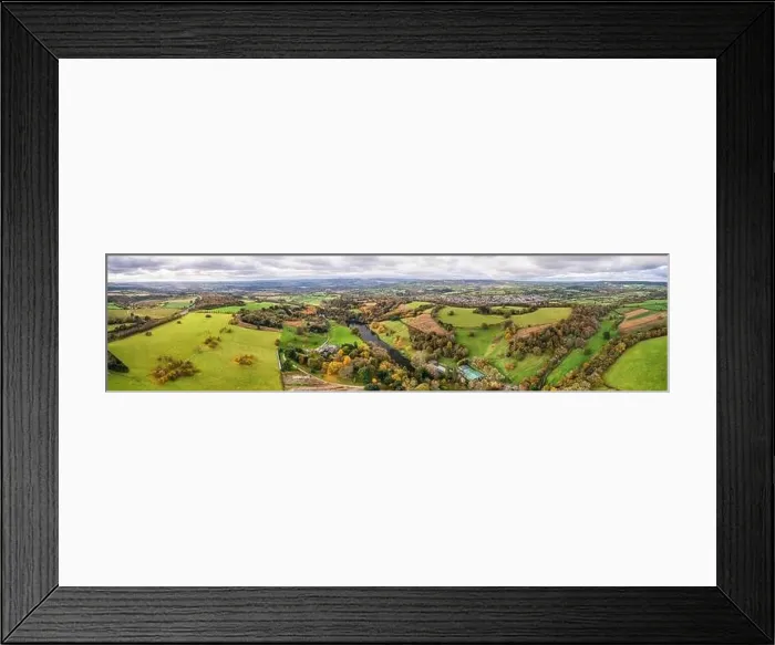 Framed Print : Top down panorama over Ugbrooke House and Gardens from a drone in the colors of fall, Exeter, Devon, England, Europe Framed Print : Top down panorama over Ugbrooke House and Gardens from a drone in the colors of fall, Exeter, Devon, England, Europe