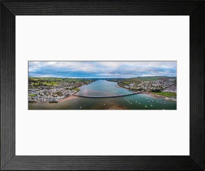 Framed Print : Panorama over River Teign, Shaldon and Teignmouth from a drone, Devon, England, Europe Framed Print : Panorama over River Teign, Shaldon and Teignmouth from a drone, Devon, England, Europe