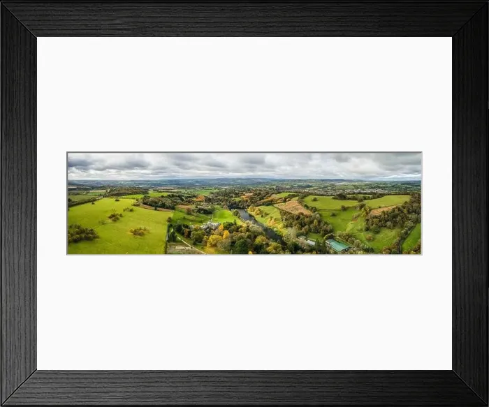 Framed Print : Top down panorama over Ugbrooke House and Gardens from a drone in the colors of fall, Exeter, Devon, England, Europe Framed Print : Top down panorama over Ugbrooke House and Gardens from a drone in the colors of fall, Exeter, Devon, England, Europe
