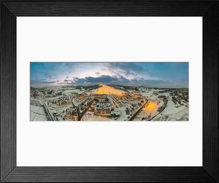 Framed Print : Aerial Panorama of Bania and Kotelnica Ski Resort and Slope in Poland Framed Print : Aerial Panorama of Bania and Kotelnica Ski Resort and Slope in Poland
