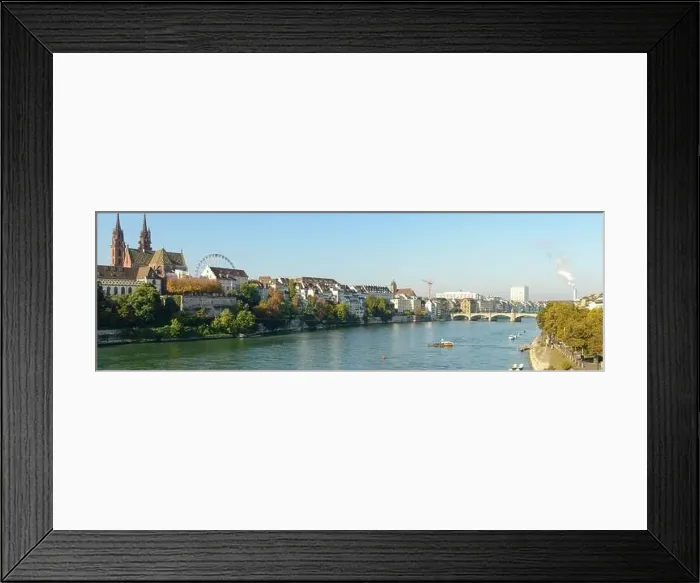 Framed Print : View at river Rhine on Basel in Switzerland Framed Print : View at river Rhine on Basel in Switzerland