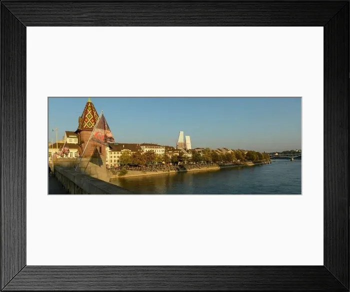 Framed Print : View at river Rhine on Basel in Switzerland Framed Print : View at river Rhine on Basel in Switzerland