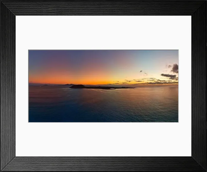 Framed Print : Beautiful panoramic sunrise over Isla de Lobos island Corralejo Fuerteventura Framed Print : Beautiful panoramic sunrise over Isla de Lobos island Corralejo Fuerteventura