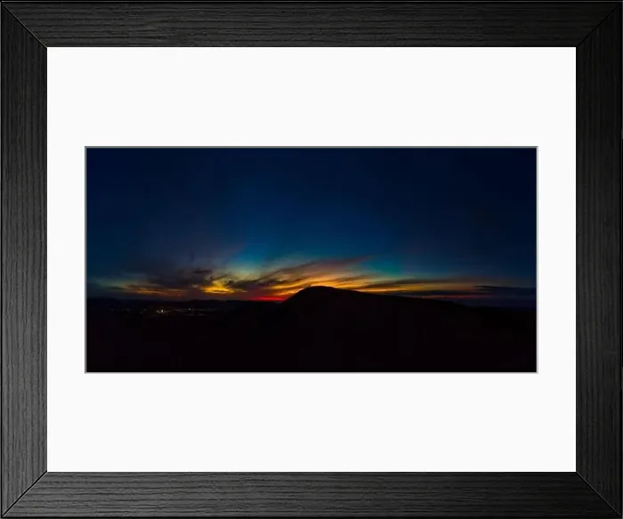 Framed Print : Dramatic panoramic image of the sunset over volcan Calderon Hondo volcano near Lajares Fuerteventura Framed Print : Dramatic panoramic image of the sunset over volcan Calderon Hondo volcano near Lajares Fuerteventura